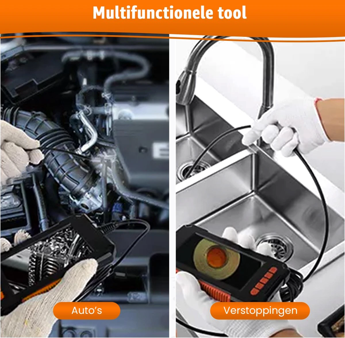 Sightstrong Inspectiecamera Met Scherm 5M - 1080P HD - 4.3 Inch LCD Scherm - Incl. 32GB SD-Kaart- IP67 Waterdicht - LED Verlichting - Endoscoop - Inspectie Camera 3 Sightstrong Inspectiecamera Met Scherm 5M - 1080P HD - 4.3 Inch LCD Scherm - Incl. 32GB SD-Kaart- IP67 Waterdicht - LED Verlichting - Endoscoop - Inspectie Camera - Afbeelding 3