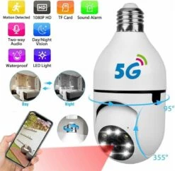 Wifi 360eyes Camera - 1080p-5G-Beveiligingscamera - IP Camera - Camerabewaking - E27 Dikke Fitting- Spy Camera - 2-Weg Audio - Beweeg En Geluidsdetectie - Nachtvisie - Draadloos - Huisdiercamera - Opslag In Cloud & App - Lamp - 360graden -Makita || Merkloos || Stanley Verkoopwinkel 1200x1176 17