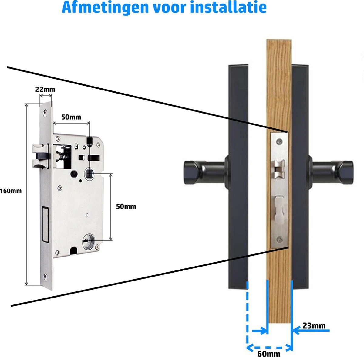 Merkloos Flient Smart Doorlock - Slimme Deurslot - Deurklink Met Vingerafdruk - Met APP & WiFi - BlueTooth - Kantoor Slot - Zwart - Anti Inbraak - TT LockApp 4 Merkloos Flient Smart Doorlock - Slimme Deurslot - Deurklink Met Vingerafdruk - Met APP & WiFi - BlueTooth - Kantoor Slot - Zwart - Anti Inbraak - TT LockApp - Afbeelding 4