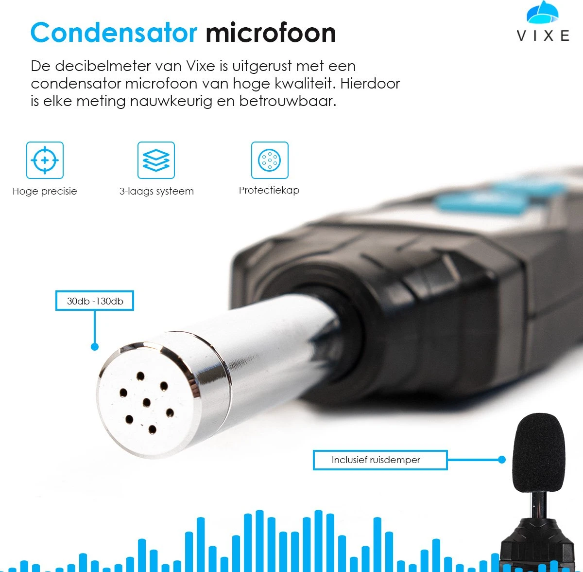 Decibel Meter - Db Meter - Geluidsmeter - Meet Tussen 30 DB En 130 DB - Nauwkeurig Tot 1,5 DB - Inclusief Batterijen 3 Decibel Meter - Db Meter - Geluidsmeter - Meet Tussen 30 DB En 130 DB - Nauwkeurig Tot 1,5 DB - Inclusief Batterijen - Afbeelding 3