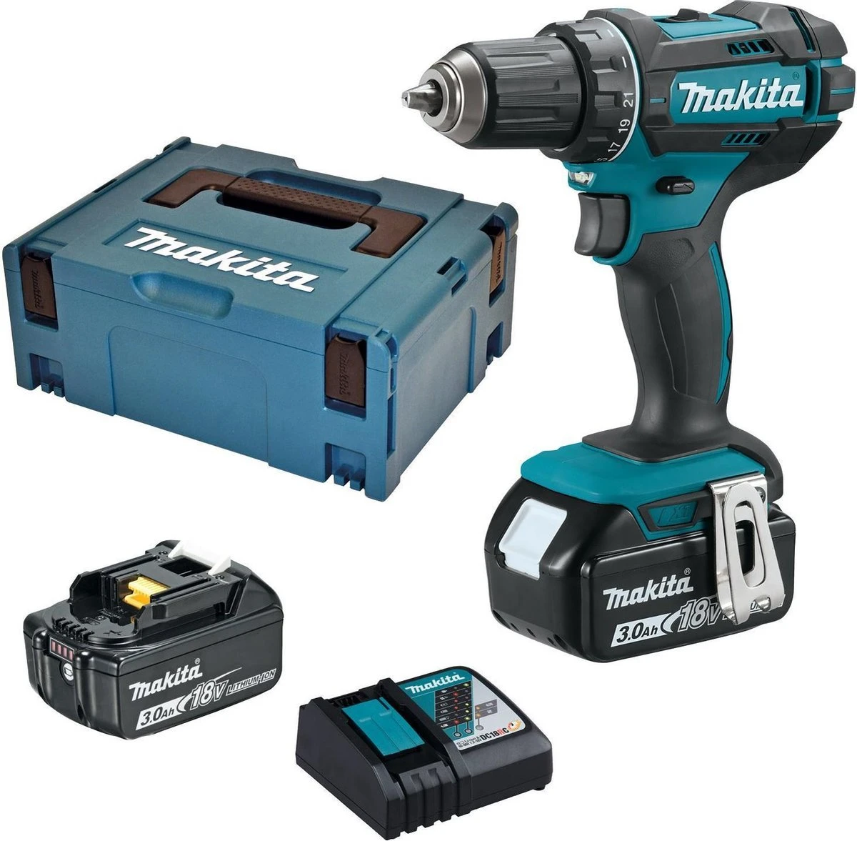 Makita DDF482RFJ 18V Li-Ion Accuboor-/schroefmachine (2x3.0Ah Accu) 1 Makita DDF482RFJ 18V Li-Ion Accuboor-/schroefmachine (2x3.0Ah Accu)