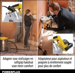Powerplus POWX0650 Muurfrees - Sleufmachine - Sleuvenfrees - 1800W - 2x Ø150mm - Softstart - Zaagbladen Verstelbaar - Incl. Gereedschapskoffer, 2 Diamantzaagbladen En Stofzuigadaptor 10 Powerplus POWX0650 Muurfrees - Sleufmachine - Sleuvenfrees - 1800W - 2x Ø150mm - Softstart - Zaagbladen Verstelbaar - Incl. Gereedschapskoffer, 2 Diamantzaagbladen En Stofzuigadaptor -Makita || Merkloos || Stanley Verkoopwinkel 1200x1177 19