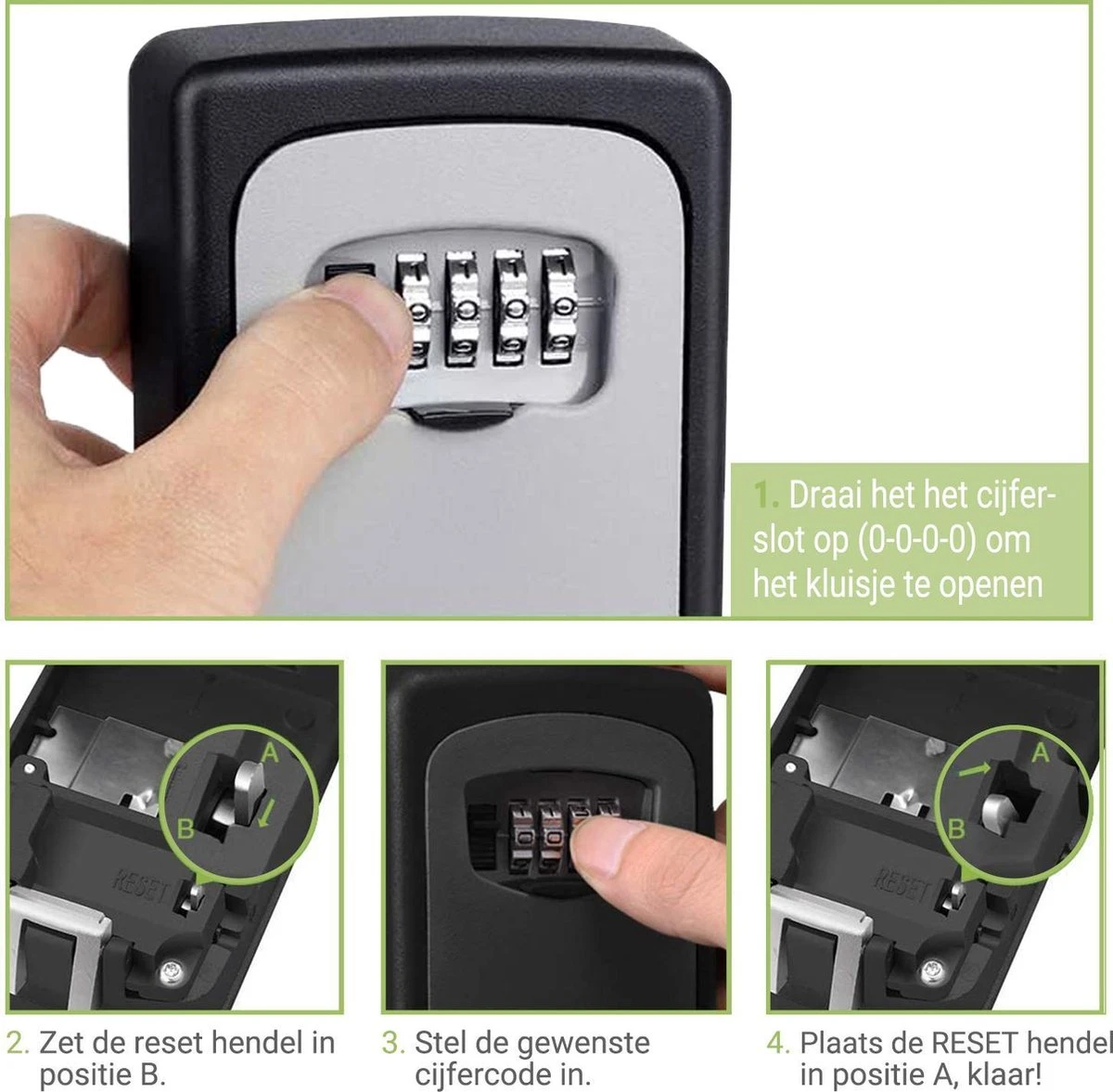 TIGIOO Sleutelkluis – Kluisje Met Cijferslot Voor Buiten En Binnen - 4-cijferige Code Sleutelkluisje -Waterdicht En Roestvrij 6 TIGIOO Sleutelkluis – Kluisje Met Cijferslot Voor Buiten En Binnen - 4-cijferige Code Sleutelkluisje -Waterdicht En Roestvrij - Afbeelding 6