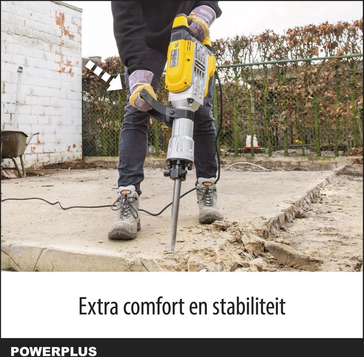 Powerplus POWX11861 Breekhamer - 1700W - 60 Joule - SDS Hex - Trilling Reductie - Incl. Gereedschapskoffer Met Wielen En 2 Beitels - Voor Beton En Steen 3 Powerplus POWX11861 Breekhamer - 1700W - 60 Joule - SDS Hex - Trilling Reductie - Incl. Gereedschapskoffer Met Wielen En 2 Beitels - Voor Beton En Steen - Afbeelding 3