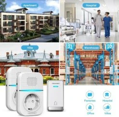 Tecknet Deurbel - Deurbelset - Twee Ontvangers - Draadloos - Duurzame Zender Zonder Batterijen - Wit -Makita || Merkloos || Stanley Verkoopwinkel 1200x1178 32