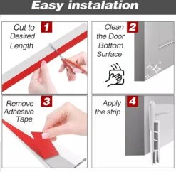 Tochtstrip Voor Deuren, Tochtstopper, Aanpasbaar, [Wit]beschikbaar In Meerdere Kleuren. -Makita || Merkloos || Stanley Verkoopwinkel 1200x1178 33