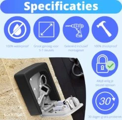 EarKings Sleutelkluis Sleutelkastje Inclusief Wandmontage - Sleutelkluisje Met Code Voor Buiten - Kluisje Met Cijferslot Grijs -Makita || Merkloos || Stanley Verkoopwinkel 1200x1179 18