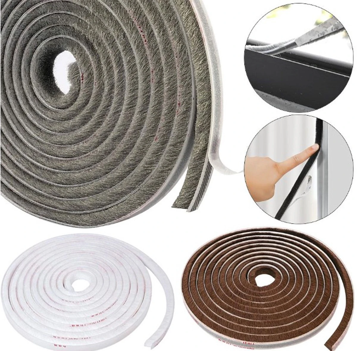 Merkloos Tochtstrips Voor Deuren - Tochtband - Tochtstopper - Raam En Deur - Tochtborstel - Deurborstel Zelfklevend - Grijs - 5M - 9mm 9mm 2 Merkloos Tochtstrips Voor Deuren - Tochtband - Tochtstopper - Raam En Deur - Tochtborstel - Deurborstel Zelfklevend - Grijs - 5M - 9mm 9mm - Afbeelding 2