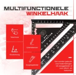 ATV PERFECTUM Winkelhaak – Metrisch - Aluminium - Hoekmeter – Speed Square -Blokhaak – Zwaaihaak -Makita || Merkloos || Stanley Verkoopwinkel 1200x1181 3