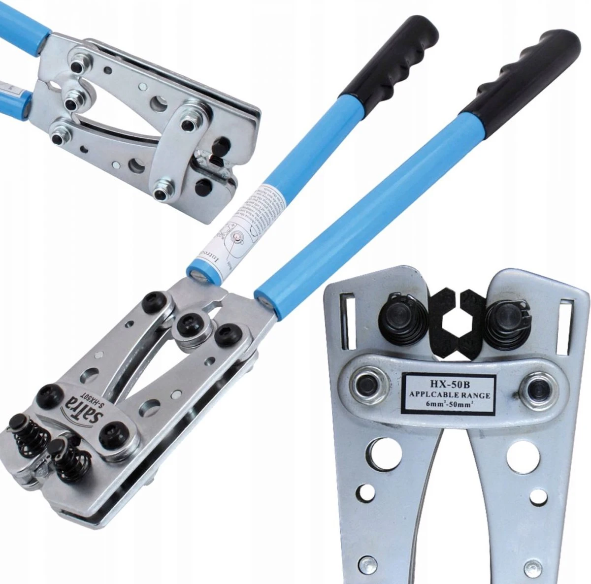 SATRA Kabeloog Krimptang Perstang Voor Kabelogen Electro Kabels 6-50 Mm² Kabeloogtang 2 SATRA Kabeloog Krimptang Perstang Voor Kabelogen Electro Kabels 6-50 Mm² Kabeloogtang - Afbeelding 2