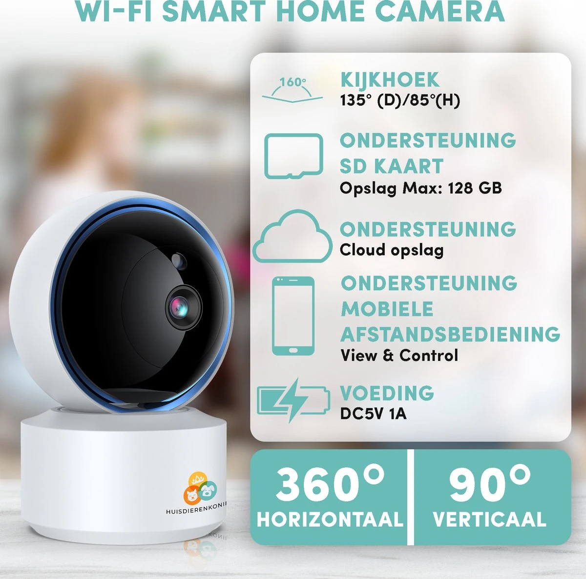 Huisdierenkoning - Hoogkwaliteit Huisdiercamera - Hondencamera - 1080p - WiFi 2.4G- Beweeg En Geluidsdetectie - Werkt Met App - Beveiligingscamera - Huisdier Camera - Huisdierencamera 6 Huisdierenkoning - Hoogkwaliteit Huisdiercamera - Hondencamera - 1080p - WiFi 2.4G- Beweeg En Geluidsdetectie - Werkt Met App - Beveiligingscamera - Huisdier Camera - Huisdierencamera - Afbeelding 6