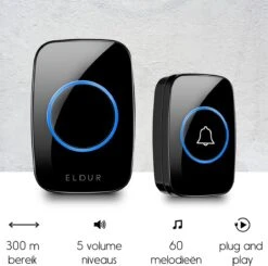 Eldur® Draadloze Deurbel - 2 Ontvangers - Plug & Play Doorbell - Batterij Inbegrepen -Makita || Merkloos || Stanley Verkoopwinkel 1200x1188 33