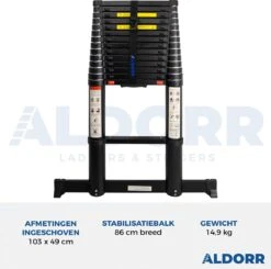 ALDORR Professional - Telescoopladder 4,40 Meter - Met Optigrip™ En Extra Brede Treden 17 ALDORR Professional - Telescoopladder 4,40 Meter - Met Optigrip™ En Extra Brede Treden -Makita || Merkloos || Stanley Verkoopwinkel 1200x1191 12