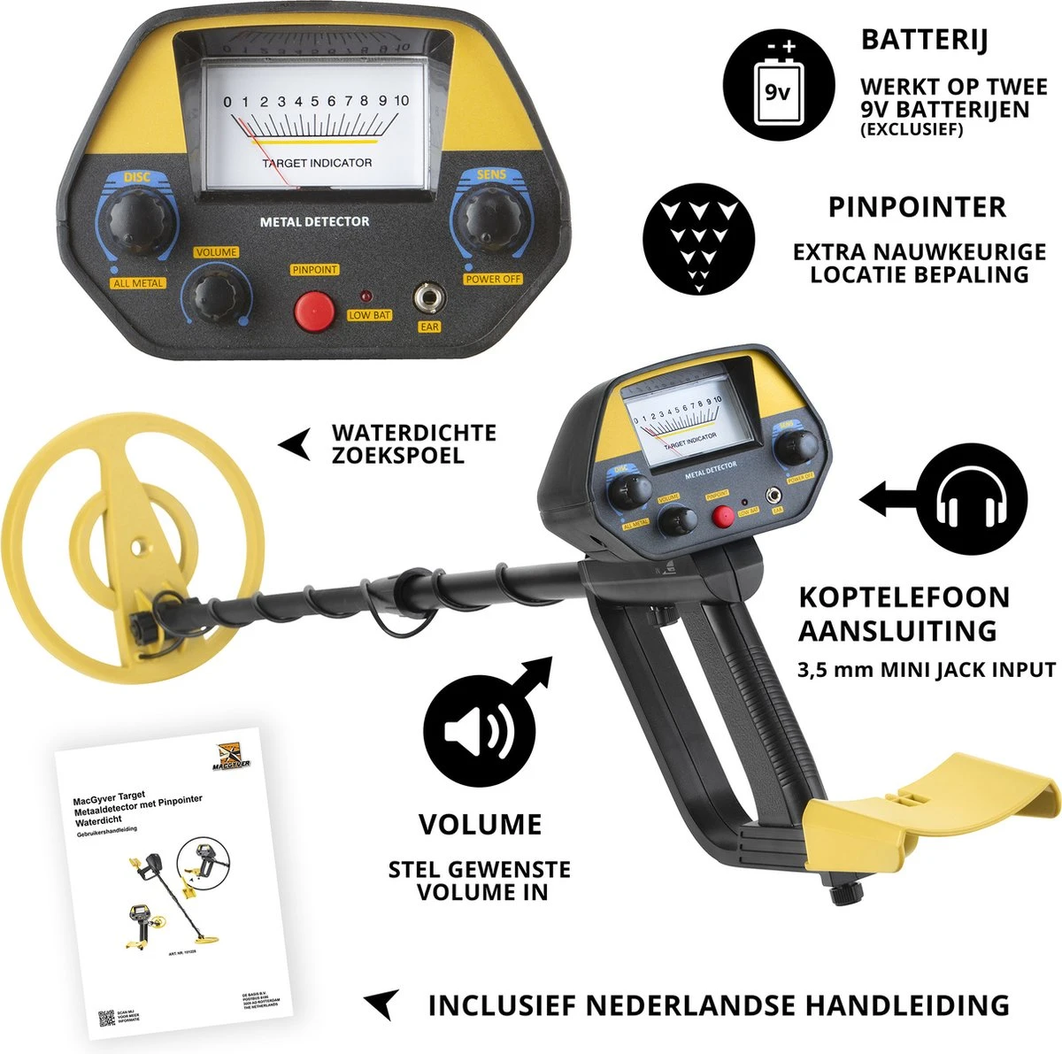 MacGyver 4-delige Metaaldetector Set – Detectie Apparaat Met Unieke Pinpointer – 10x25 Verrekijker – Schep Pikhouweelset – Waterdichte DryBag Backpack 8 MacGyver 4-delige Metaaldetector Set – Detectie Apparaat Met Unieke Pinpointer – 10x25 Verrekijker – Schep Pikhouweelset – Waterdichte DryBag Backpack - Afbeelding 8