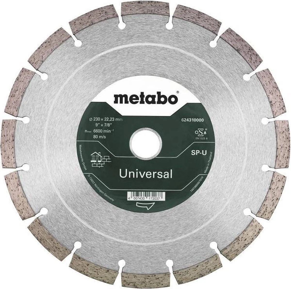 Metabo 624310000 DIA-DSS Diamantdoorslijpschijf - 230 X 22,23mm - Universeel 3 Metabo 624310000 DIA-DSS Diamantdoorslijpschijf - 230 X 22,23mm - Universeel - Afbeelding 3