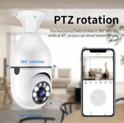 Wifi Panorama Camera - 1080p-5G-Beveiligingscamera - IP Camera - Camerabewaking - E27 Dikke Fitting- Spy Camera - 2-Weg Audio - Beweeg En Geluidsdetectie - Nachtvisie - Draadloos - Huisdiercamera - Opslag In Cloud & App - Lamp Camera - 360 Graden -Makita || Merkloos || Stanley Verkoopwinkel 1200x1193 35