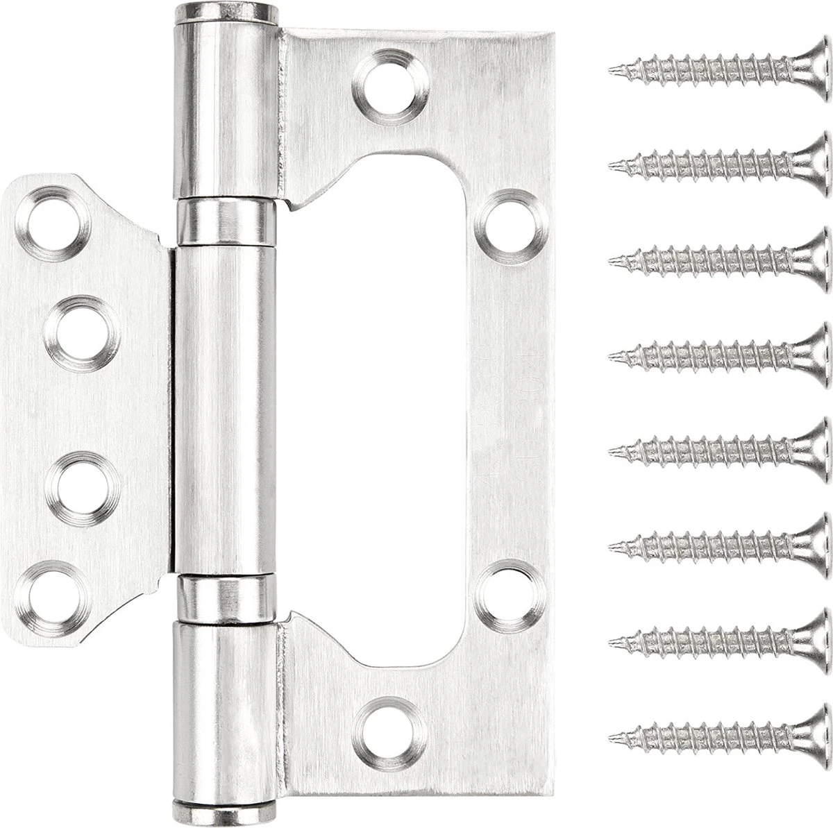 Gemakkelijk Te Plaatsen Deurscharnieren - Plaatsen Zonder Frezen Of Beitelwerk - Set Van 3 - Louvrescharnieren - Zware Uitvoering - Inclusief Schroeven - 100 X 40 MM - RVS 7 Gemakkelijk Te Plaatsen Deurscharnieren - Plaatsen Zonder Frezen Of Beitelwerk - Set Van 3 - Louvrescharnieren - Zware Uitvoering - Inclusief Schroeven - 100 X 40 MM - RVS - Afbeelding 7