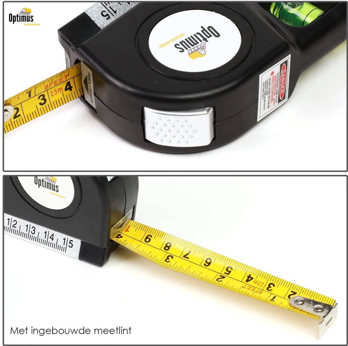 Optimus Professionele 4-in-1 Laser Waterpas - Incl. Batterij - Kruislijnlaser - Lijnlaser Waterpas - Zelfnivellerende - Rolmaat, Liniaal & Waterpas 4 Optimus Professionele 4-in-1 Laser Waterpas - Incl. Batterij - Kruislijnlaser - Lijnlaser Waterpas - Zelfnivellerende - Rolmaat, Liniaal & Waterpas - Afbeelding 4