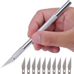 LOUZIR 9 Delige Metalen Handvat Scalpel Mes- Hout Papier Cutter Craft Pen- Graveren- Snijden- Hobbymes
