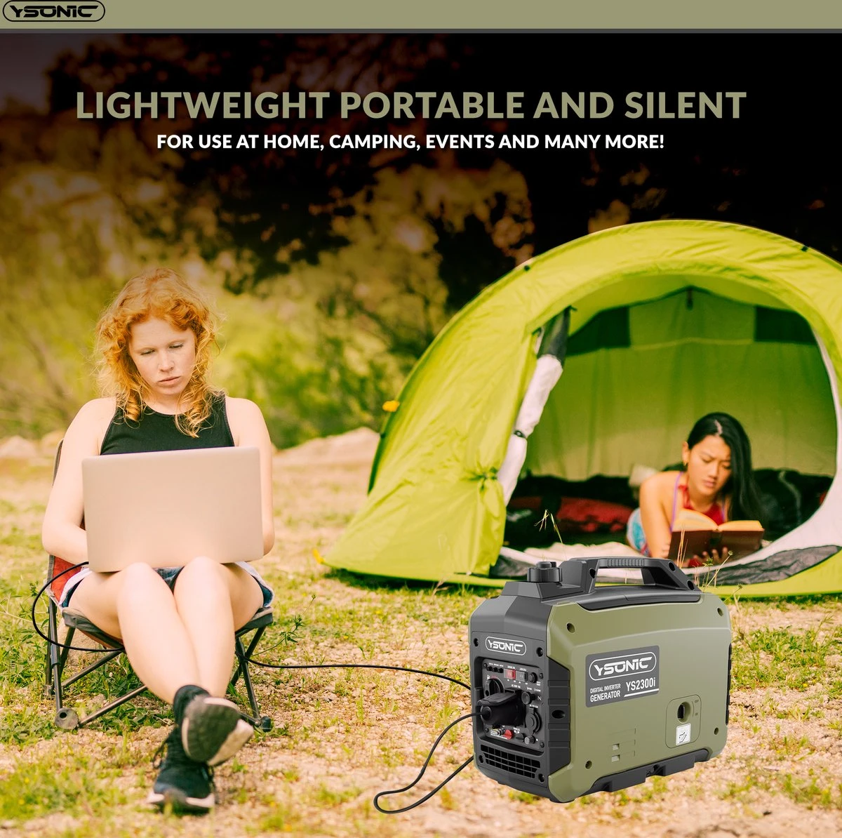 YSONIC YS2300i Inverter Generator - 2KW - 230V - USB - Autolader En Parallel Poort - Fluisterstil 58 DB -Olie En Overload Alarm 4 YSONIC YS2300i Inverter Generator - 2KW - 230V - USB - Autolader En Parallel Poort - Fluisterstil 58 DB -Olie En Overload Alarm - Afbeelding 4