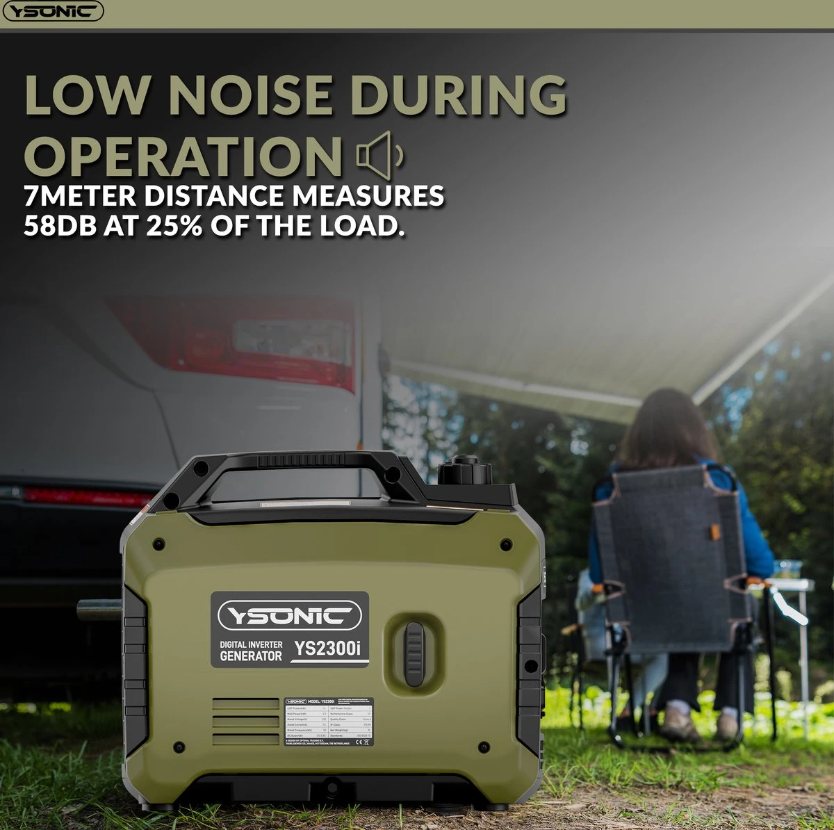 YSONIC YS2300i Inverter Generator - 2KW - 230V - USB - Autolader En Parallel Poort - Fluisterstil 58 DB -Olie En Overload Alarm 5 YSONIC YS2300i Inverter Generator - 2KW - 230V - USB - Autolader En Parallel Poort - Fluisterstil 58 DB -Olie En Overload Alarm - Afbeelding 5