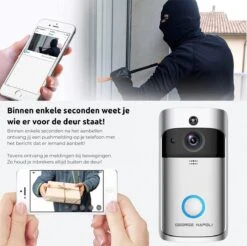 George Napoli Video Deurbel HD - Draadloze Deurbel – Deurbel Met Camera - WiFi Deurbel - Infrarood - Oplaadbaar - Met Gong - Zilver -Makita || Merkloos || Stanley Verkoopwinkel 1200x1194 38