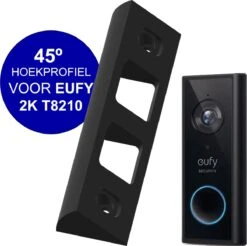 EUFY Deurbel Hoekprofiel 45º | Type 2K Battery T8210 | Bevestiging Wig | Dorpel | Muur | Schutting | Simpele Montage | 2 Jaar Garantie