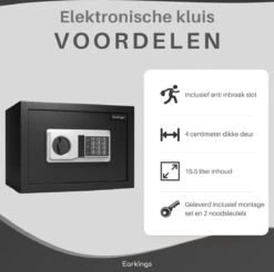 Earkings Kluis 25x35x25 Cm Met Cijferslot - Kluis Elektronisch Geldkist - Inclusief Bevestigingsmateriaal, Twee Noodsleutels En Alarm Slot - 15.5L -Makita || Merkloos || Stanley Verkoopwinkel 1200x1195 40