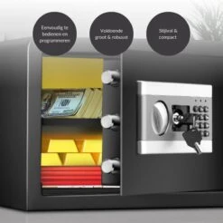 Buxibo - Brandwerende Kluis - Brandkast - Met Digitaal Codeslot En Sleutel - Metaal - Zwart -Makita || Merkloos || Stanley Verkoopwinkel 1200x1195 48