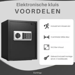 Earkings Kluis 40x38x32 Cm Met Cijferslot - Kluis Elektronisch Geldkist - Inclusief Bevestigingsmateriaal, Twee Noodsleutels En Alarm Slot 12 Earkings Kluis 40x38x32 Cm Met Cijferslot - Kluis Elektronisch Geldkist - Inclusief Bevestigingsmateriaal, Twee Noodsleutels En Alarm Slot -Makita || Merkloos || Stanley Verkoopwinkel 1200x1195 49