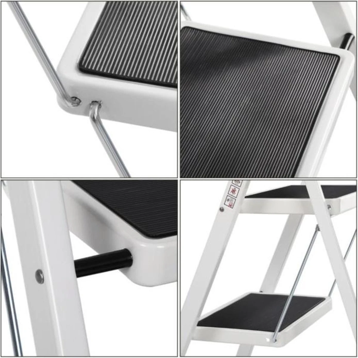 Songmics Nancy's Huishoudtrap - Huishoudladder Met 3 Treden - Inklapbaar - 150KG Draagvermogen 7 Songmics Nancy's Huishoudtrap - Huishoudladder Met 3 Treden - Inklapbaar - 150KG Draagvermogen - Afbeelding 7