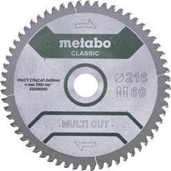 Metabo 628066000 Multi Cut Cirkelzaagblad - 216 X 30 X 60T - Hout / Epoxy / Aluminium / Kunststof -Makita || Merkloos || Stanley Verkoopwinkel 1200x1198 40