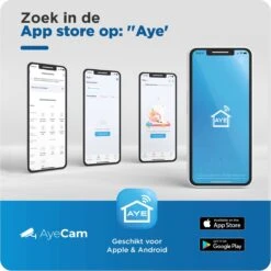 AyeCam Video Deurbel - 1080P - Nachtvisie & Bewegingsdetectie - Incl. 32GB SD & Chime - Deurbel Draadloos -Makita || Merkloos || Stanley Verkoopwinkel 1200x1198 90