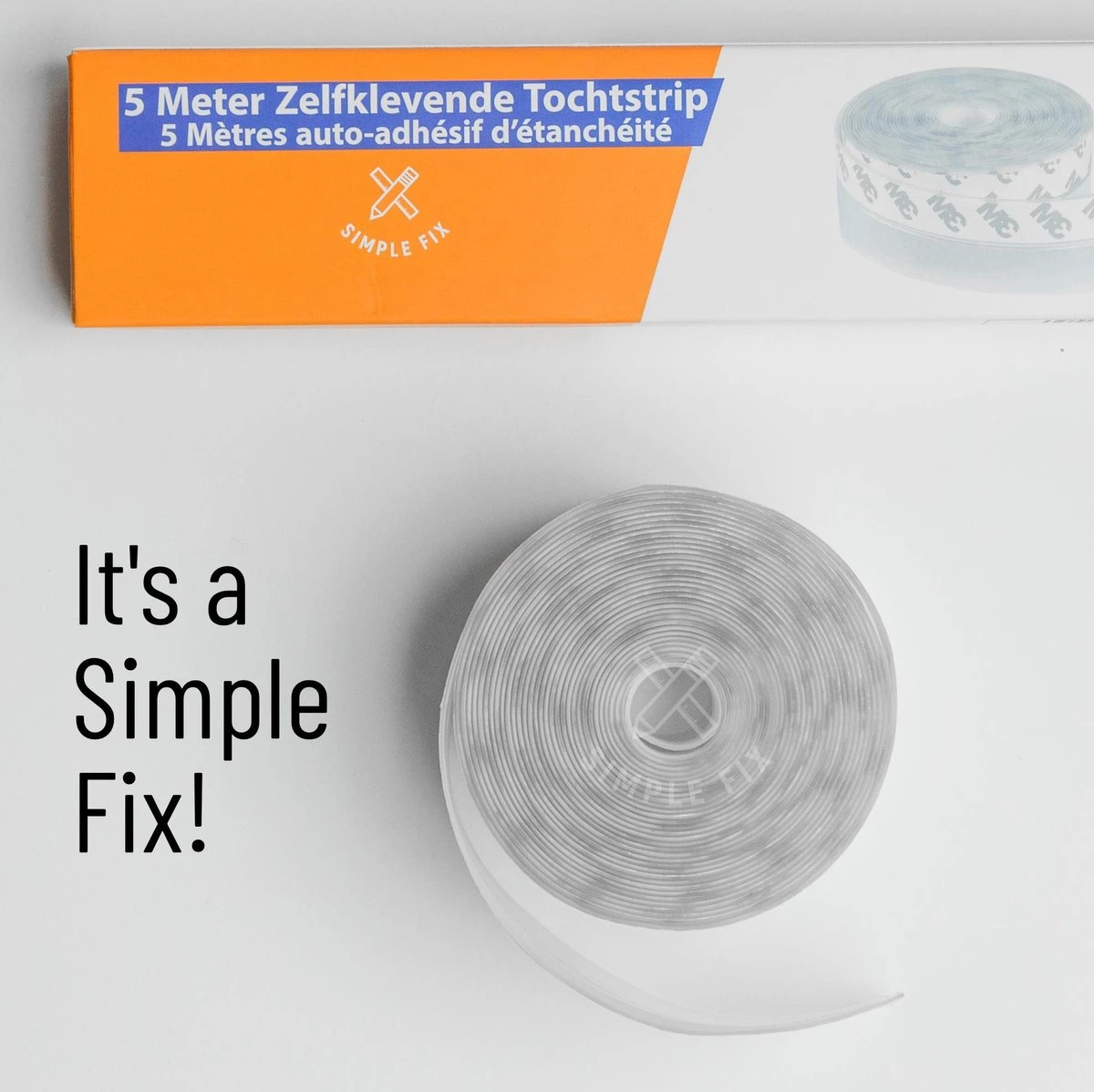 Simple Fix Tochtstrip - 500cm X 2.5cm - Tochtstrips Voor Deuren - Tochtstopper - Tochtrol - Tochtband - Tochthond - Zelfklevend En Isolerend 6 Simple Fix Tochtstrip - 500cm X 2.5cm - Tochtstrips Voor Deuren - Tochtstopper - Tochtrol - Tochtband - Tochthond - Zelfklevend En Isolerend - Afbeelding 6