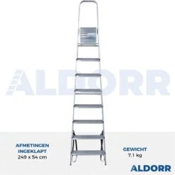 ALDORR Home - Huishoudtrap 8 Treden - Huishoudladder Inklapbaar - Keukentrap Opvouwbaar -Makita || Merkloos || Stanley Verkoopwinkel 1200x1199 15
