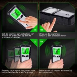 Apeiron Digitale Leidingzoeker - 5 In 1 Detector Voor Muren - Hout, Metaal, Leidingen, Bedrading - Zwart/Zilver - Inclusief Batterij 13 Apeiron Digitale Leidingzoeker - 5 In 1 Detector Voor Muren - Hout, Metaal, Leidingen, Bedrading - Zwart/Zilver - Inclusief Batterij -Makita || Merkloos || Stanley Verkoopwinkel 1200x1199 3