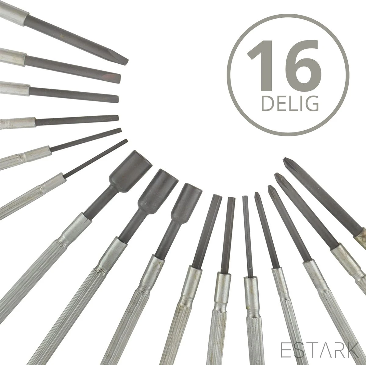 Mini Schroevendraaier Set - Kruiskop / Platte Kop - Precisie Juweliers Schroevendraaier Set - Kleine Horloge Schroevendraaier - Plat Kruis - 16-DELIG 3 Mini Schroevendraaier Set - Kruiskop / Platte Kop - Precisie Juweliers Schroevendraaier Set - Kleine Horloge Schroevendraaier - Plat Kruis - 16-DELIG - Afbeelding 3
