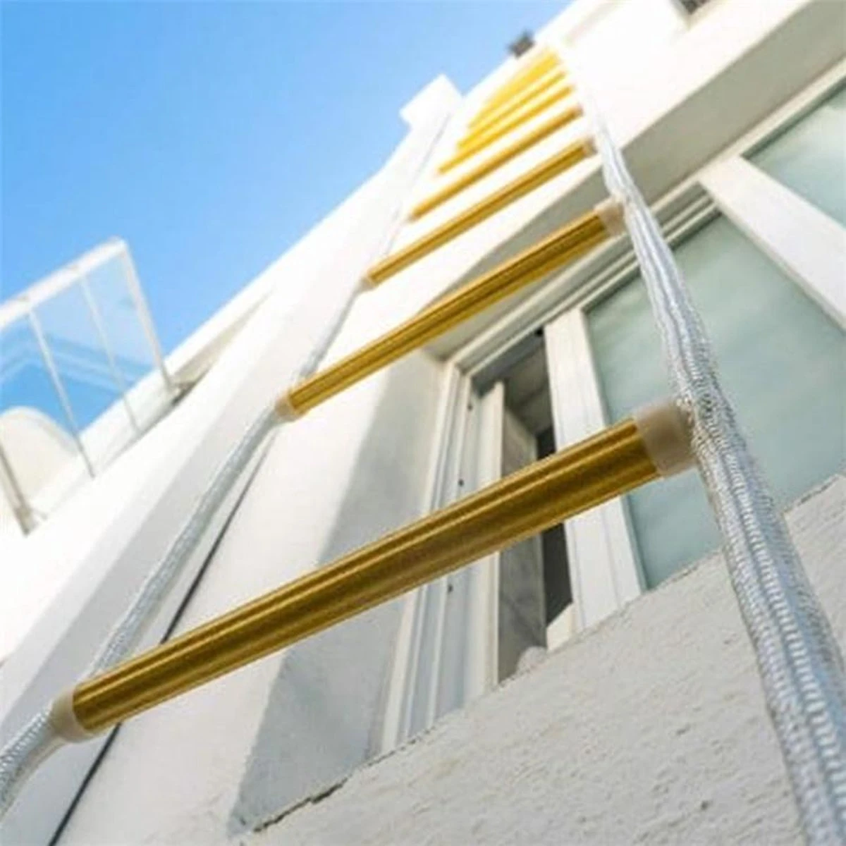 Brandvluchtladder, 10m Touw Reddingsladder, Vuurladder, ALU-ladder, Breiladder, Vluchtladder, Multifunctionele Ladder & Veiligheidsladder & Brandladder Met Hoge Veiligheid - Brandladder - Brandvluchtladder - EN131-6 Goedgekeurd - 10 Meter - Tot 150kg 2 Brandvluchtladder, 10m Touw Reddingsladder, Vuurladder, ALU-ladder, Breiladder, Vluchtladder, Multifunctionele Ladder & Veiligheidsladder & Brandladder Met Hoge Veiligheid - Brandladder - Brandvluchtladder - EN131-6 Goedgekeurd - 10 Meter - Tot 150kg - Afbeelding 2