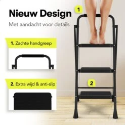 Rune Huishoudtrap 3 Treden - Inklapbare Anti-slip Keukentrap V2 - Compact Design - 104 Cm Hoog - Zwart -Makita || Merkloos || Stanley Verkoopwinkel 1200x1200 1063