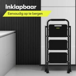 Rune Huishoudtrap 3 Treden - Inklapbare Anti-slip Keukentrap V2 - Compact Design - 104 Cm Hoog - Zwart -Makita || Merkloos || Stanley Verkoopwinkel 1200x1200 1066