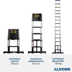ALDORR Professional - Telescoopladder 4,40 Meter - Met Optigrip™ En Extra Brede Treden 12 ALDORR Professional - Telescoopladder 4,40 Meter - Met Optigrip™ En Extra Brede Treden -Makita || Merkloos || Stanley Verkoopwinkel 1200x1200 1085