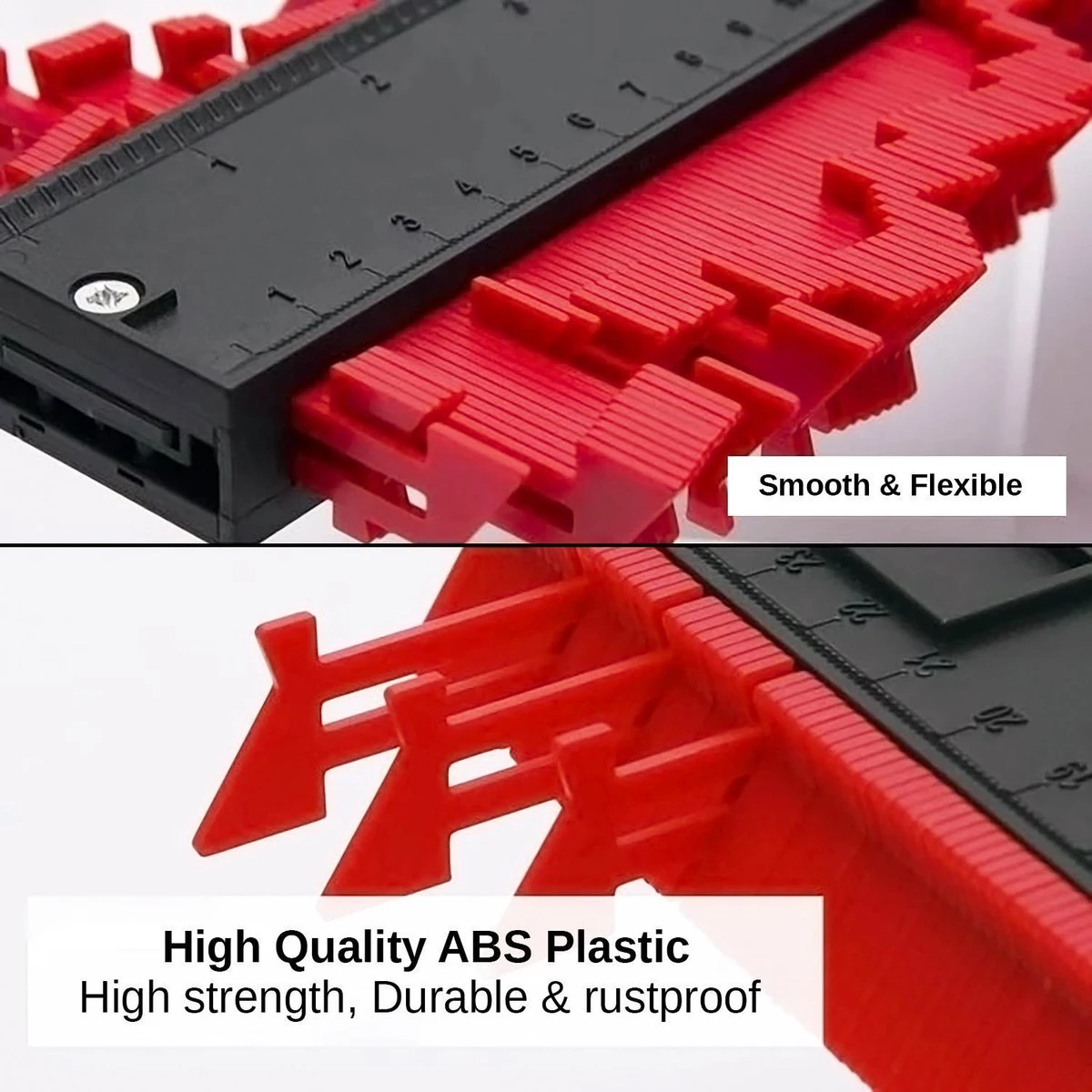 Merkloos A+ Aftekenhulp - Contourmal - Profielmal - Meetgereedschap - Profielmeter - 25CM - Schuifmaat ROOD 5 Merkloos A+ Aftekenhulp - Contourmal - Profielmal - Meetgereedschap - Profielmeter - 25CM - Schuifmaat ROOD - Afbeelding 5