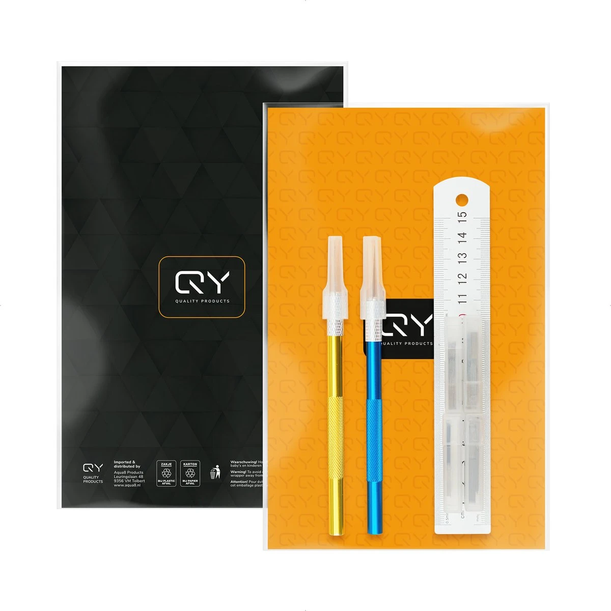 Scalpel Mesjes Set - 43 Delige Hobbymes Set - 1 Liniaal Staal / 2 Scalpels / 40 Reserve Scalpel Mesjes 5 Scalpel Mesjes Set - 43 Delige Hobbymes Set - 1 Liniaal Staal / 2 Scalpels / 40 Reserve Scalpel Mesjes - Afbeelding 5