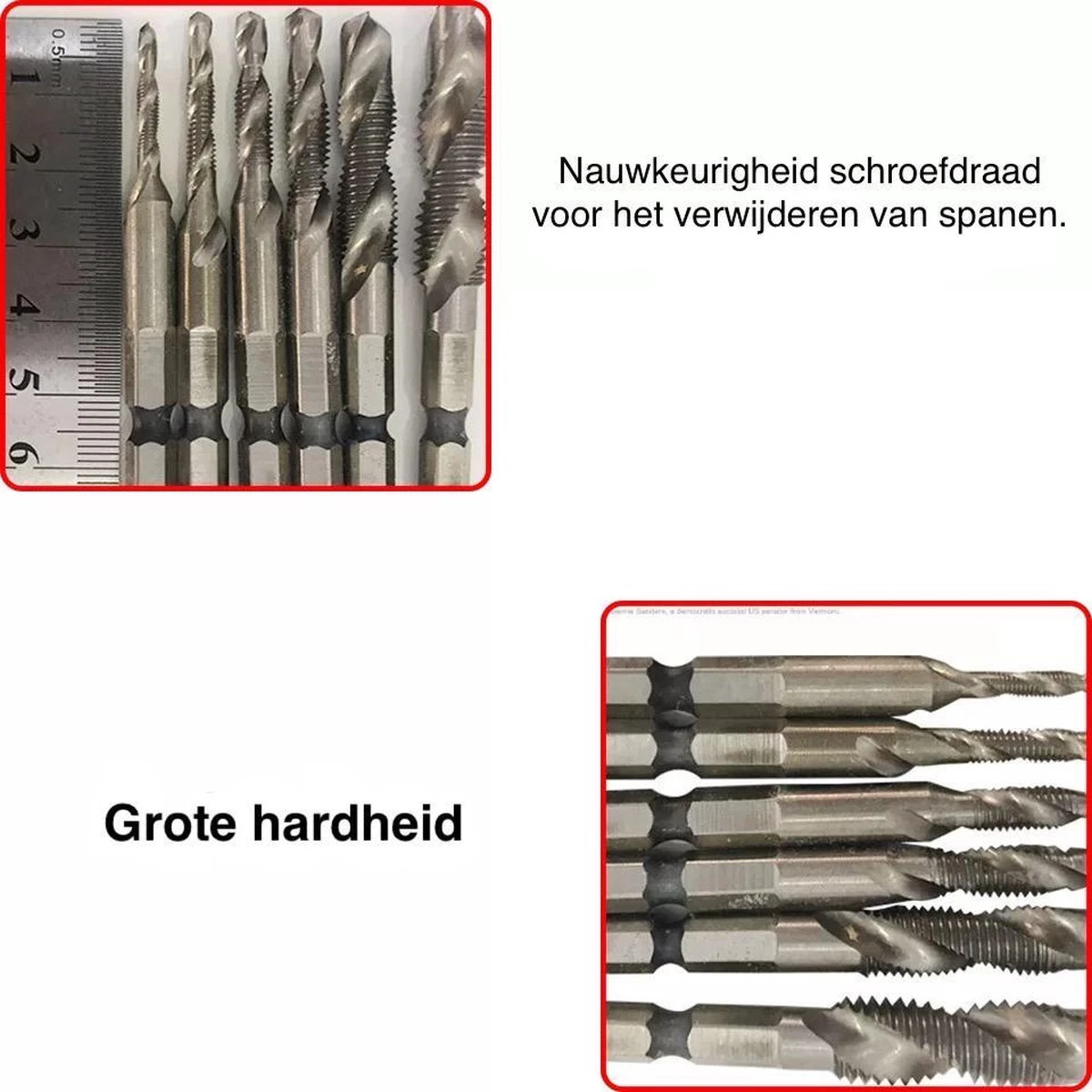 Merkloos 6-delig Boortap Set - Bit Boor Tap En Verzinken Set Gemaakt Van HSS - Gereedschap Boormachine M3-M10 - Schroefdraad Snijden - Combi Boortap - Gaten Boren - Incl. Klein Opbergdoosje 7 Merkloos 6-delig Boortap Set - Bit Boor Tap En Verzinken Set Gemaakt Van HSS - Gereedschap Boormachine M3-M10 - Schroefdraad Snijden - Combi Boortap - Gaten Boren - Incl. Klein Opbergdoosje - Afbeelding 7