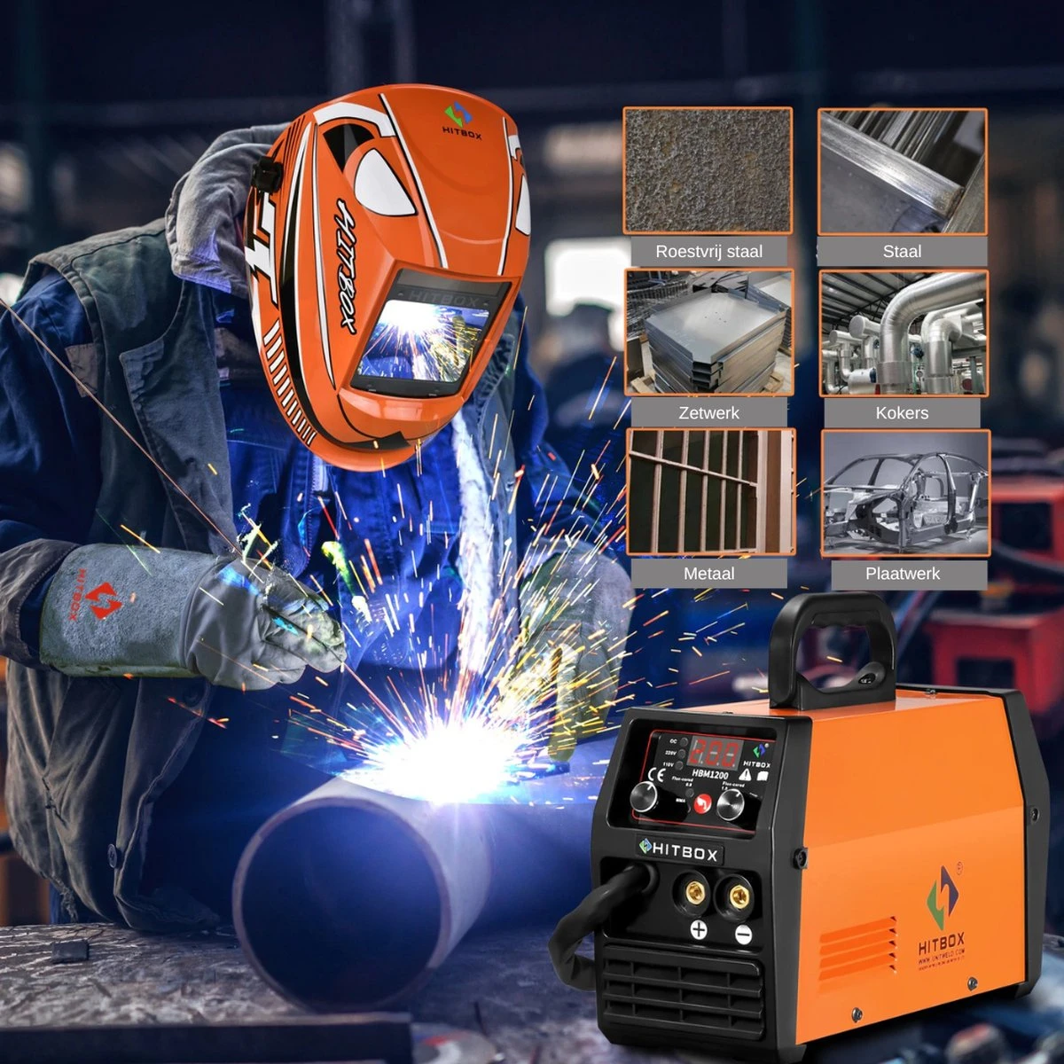 Lasmachine - Elektroden Lasser (MMA) - TIG Lasser - Semi - Automatisch 110V 220V DIY Apparaat - Inclusief Laskap - Doe Het Zelf Voor Beginners - Oranje 5 Lasmachine - Elektroden Lasser (MMA) - TIG Lasser - Semi - Automatisch 110V 220V DIY Apparaat - Inclusief Laskap - Doe Het Zelf Voor Beginners - Oranje - Afbeelding 5