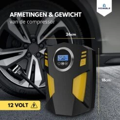 HOMBLE Compressor - 12V Luchtcompressor - Bandenpomp - Elektrische Fietspomp - 10,3 BAR - Auto/Fiets/Bal - Inclusief 4 Opzetstukken -Makita || Merkloos || Stanley Verkoopwinkel 1200x1200 1311