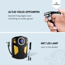 HOMBLE Compressor - 12V Luchtcompressor - Bandenpomp - Elektrische Fietspomp - 10,3 BAR - Auto/Fiets/Bal - Inclusief 4 Opzetstukken -Makita || Merkloos || Stanley Verkoopwinkel 1200x1200 1313