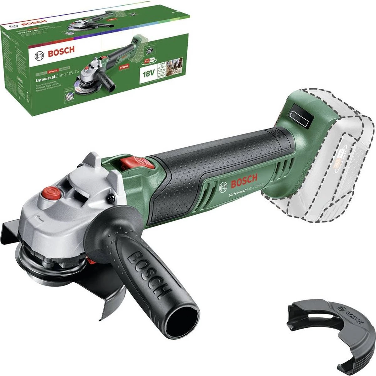 Bosch UniversalGrind 18V-75 Haakse Slijper - 115 Mm - Zonder Slijpschijf - Zonder 18V Accu En Lader 7 Bosch UniversalGrind 18V-75 Haakse Slijper - 115 Mm - Zonder Slijpschijf - Zonder 18V Accu En Lader - Afbeelding 7