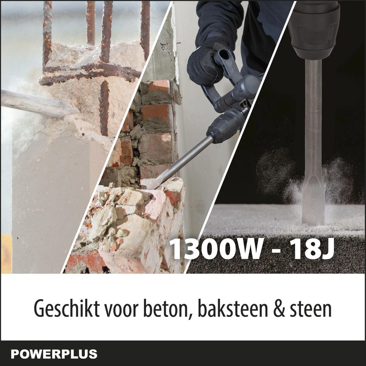 Powerplus POWX11831 Breekhamer - Boorhamer - Hamerboor En Beitel - 1300W - 18 Joule - SDS Max - Incl. Gereedschapskoffer En 2 Beitels - Voor Beton En Steen 6 Powerplus POWX11831 Breekhamer - Boorhamer - Hamerboor En Beitel - 1300W - 18 Joule - SDS Max - Incl. Gereedschapskoffer En 2 Beitels - Voor Beton En Steen - Afbeelding 6