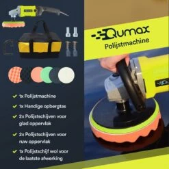 Qumax Polijstmachine – Poetsmachine Incl. 4 Polijstschijven – Krachtige Motor – 180mm – 220/240V -Makita || Merkloos || Stanley Verkoopwinkel 1200x1200 1432